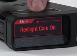 Radar detectors with red light camera detection